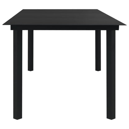 Dining Table Black Steel, Glass 74.8 x 35.4 x 29.1 in Durable