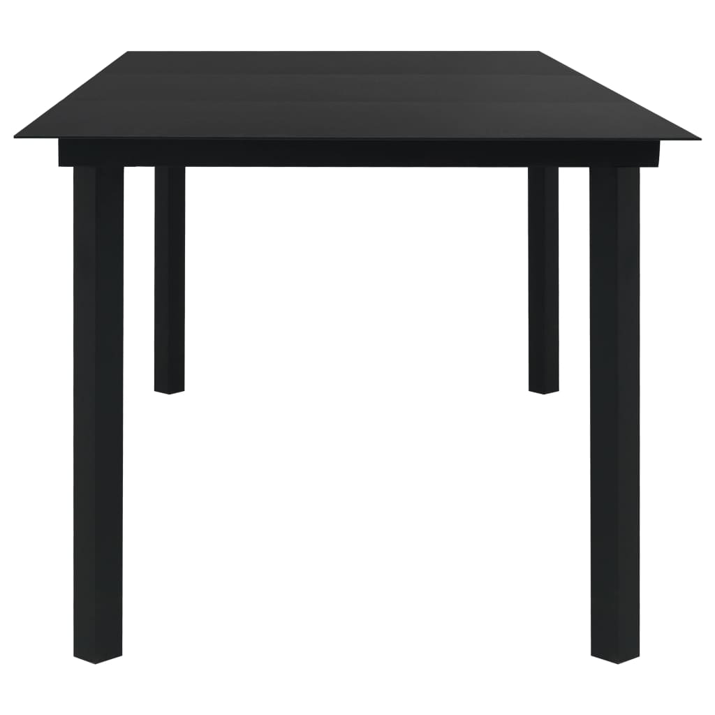 Dining Table Black Steel, Glass 74.8 x 35.4 x 29.1 in Durable