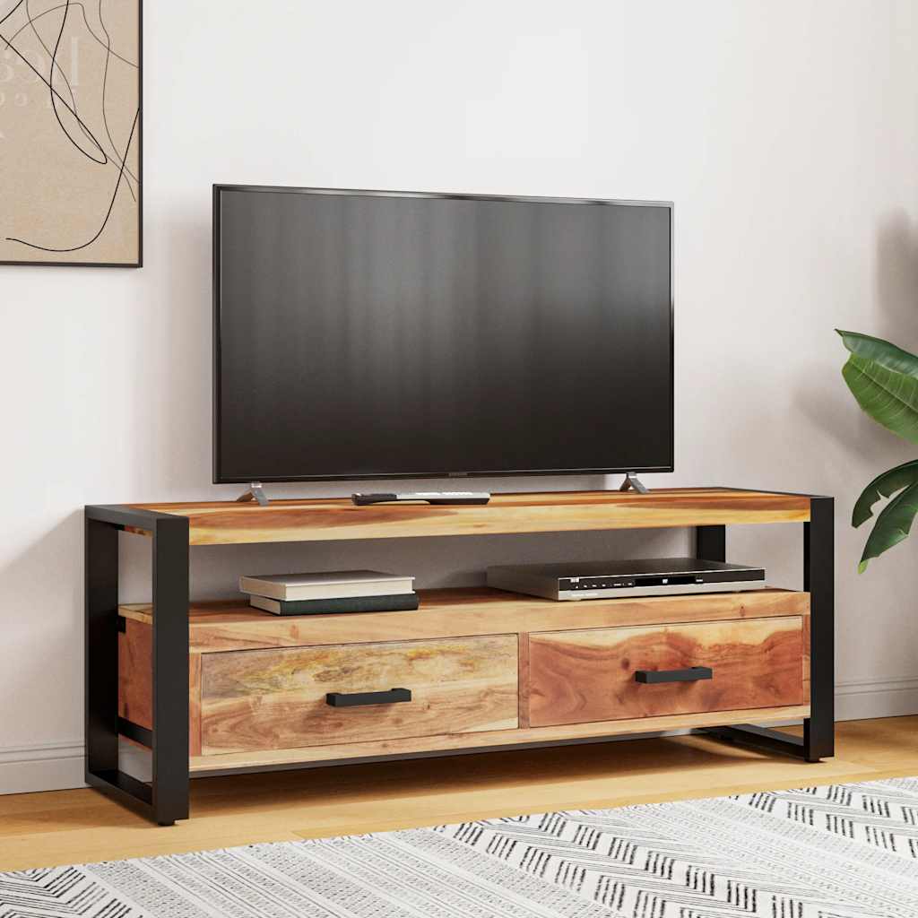 TV Cabinet Honey Finish Solid Acacia Wood Medium TV Cabinet