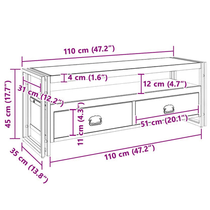 TV Cabinet Honey Finish Solid Acacia Wood Medium TV Cabinet