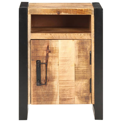 Bedside Cabinet Natural wood with black Solid mango wood Medium