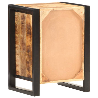 Bedside Cabinet Natural wood with black Solid mango wood Medium