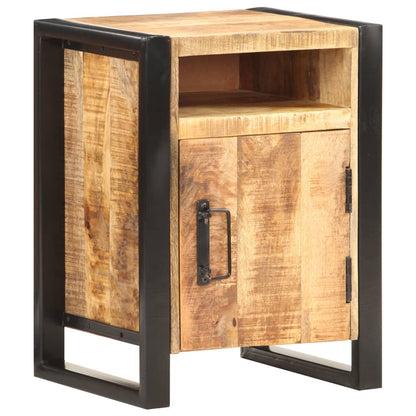 Bedside Cabinet Natural wood with black Solid mango wood Medium