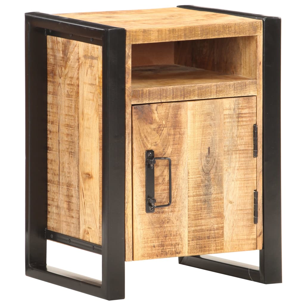 Bedside Cabinet Natural wood with black Solid mango wood Medium