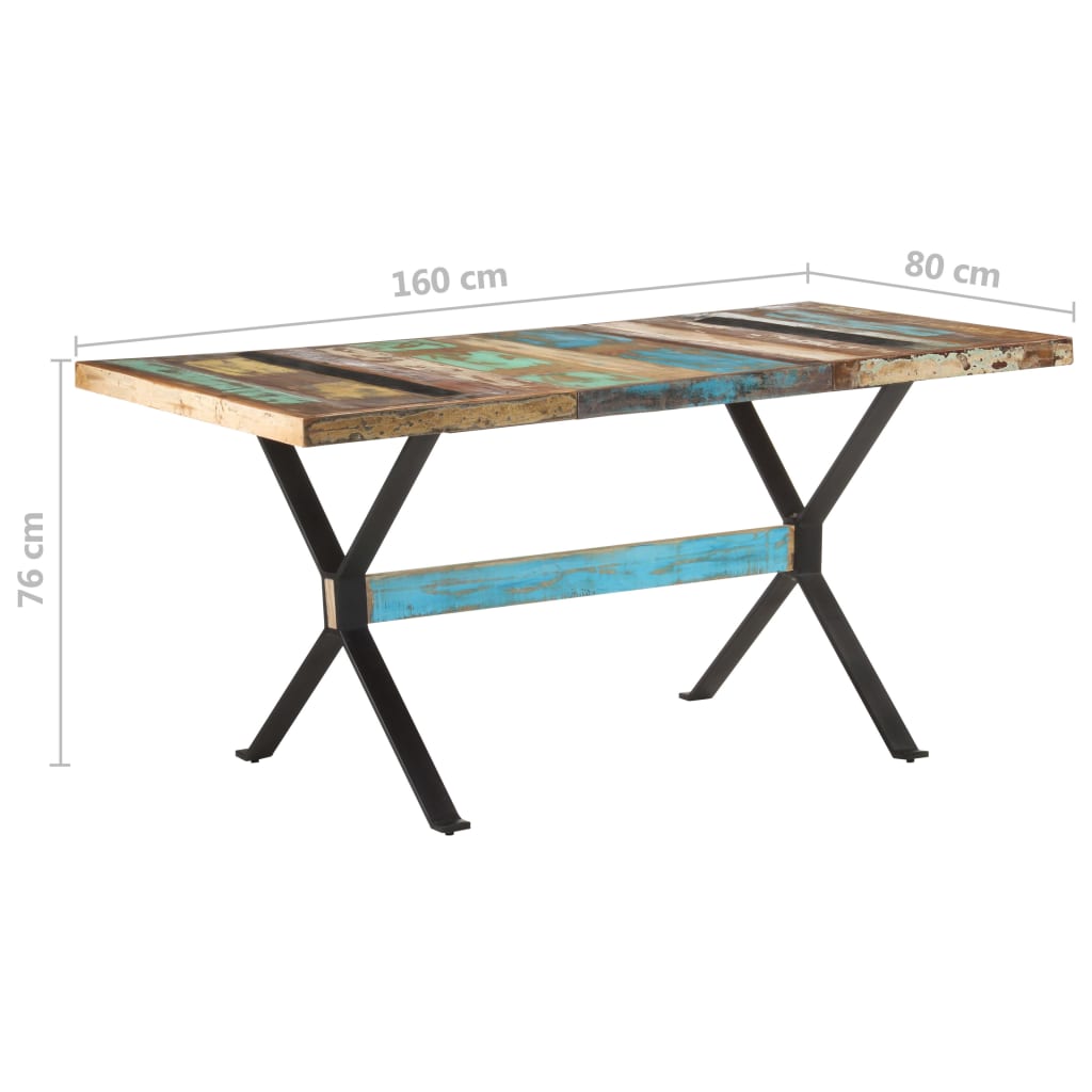 Dining Table Multicolor Solid reclaimed wood Medium Durable