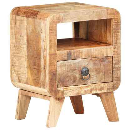 Bedside Cabinet Rough Mango Wood 11.8x11.8x16.1 in Bedside Cabinet