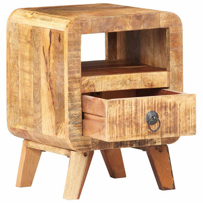 Bedside Cabinet Rough Mango Wood 11.8x11.8x16.1 in Bedside Cabinet