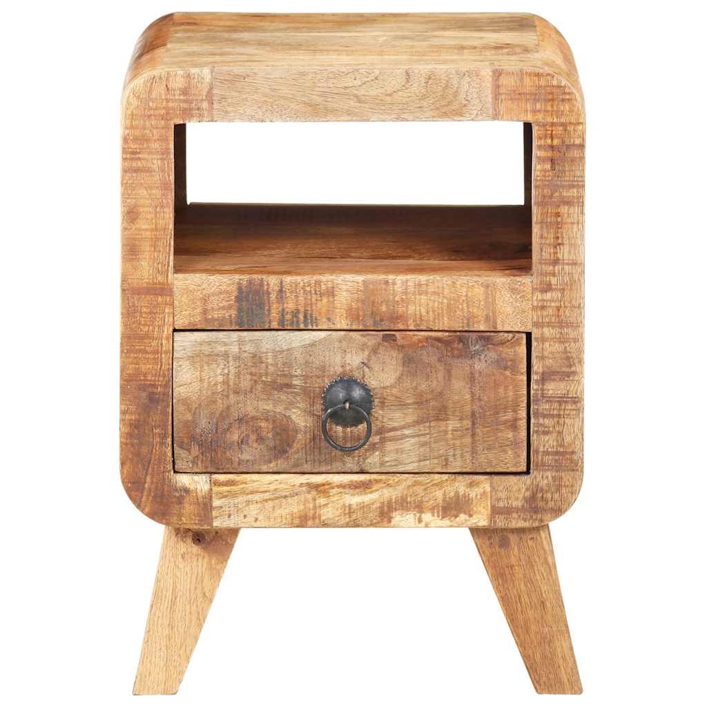 Bedside Cabinet Rough Mango Wood 11.8x11.8x16.1 in Bedside Cabinet