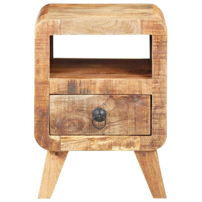 Bedside Cabinet Rough Mango Wood 11.8x11.8x16.1 in Bedside Cabinet