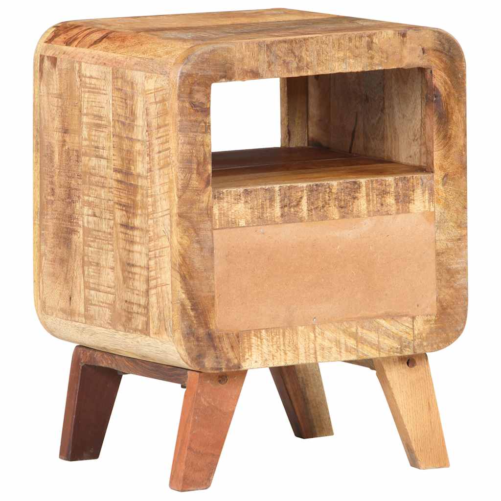 Bedside Cabinet Rough Mango Wood 11.8x11.8x16.1 in Bedside Cabinet