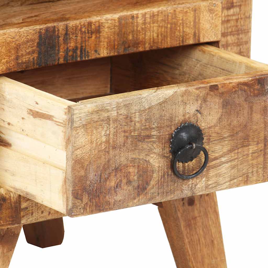 Bedside Cabinet Rough Mango Wood 11.8x11.8x16.1 in Bedside Cabinet