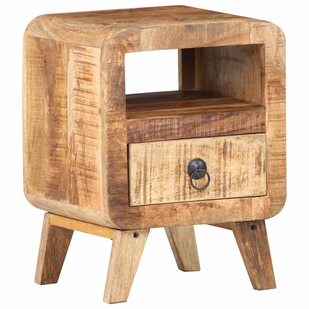 Bedside Cabinet Rough Mango Wood 11.8x11.8x16.1 in Bedside Cabinet