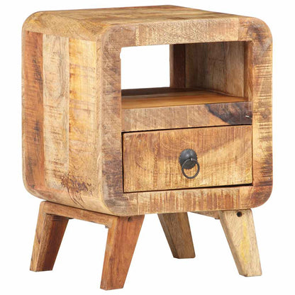 Bedside Cabinet Rough Mango Wood 11.8x11.8x16.1 in Bedside Cabinet