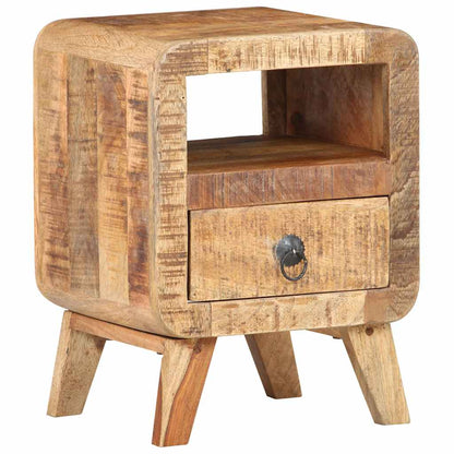 Bedside Cabinet Rough Mango Wood 11.8x11.8x16.1 in Bedside Cabinet