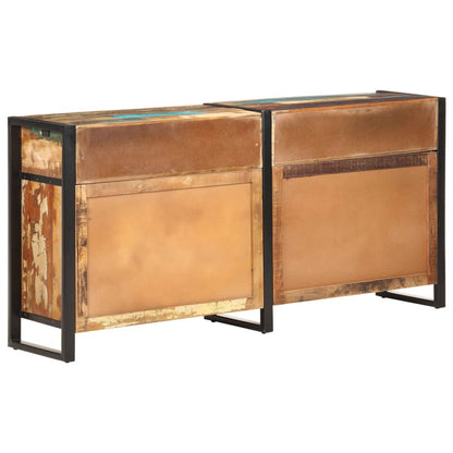 Sideboard Mixed Color Solid Reclaimed Wood and Powder-Coated Steel