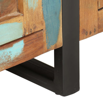 Sideboard Mixed Color Solid Reclaimed Wood and Powder-Coated Steel