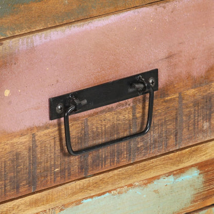 Sideboard Mixed Color Solid Reclaimed Wood and Powder-Coated Steel