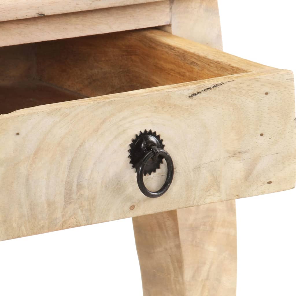Bed Cabinet Brown Solid mango wood Compact Bedside Table Square