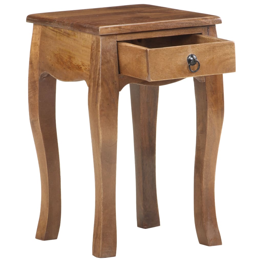 Bed Cabinet Brown Solid Mango Wood Small Bed Cabinet Square