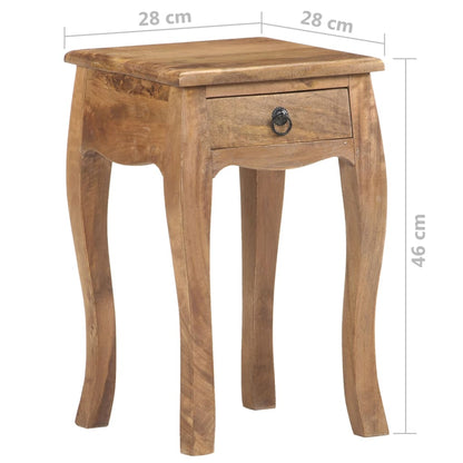 Bed Cabinet Brown Solid Mango Wood Small Bed Cabinet Square