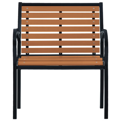 Garden Chair Set of 2 Black and Brown Steel and WPC Standard