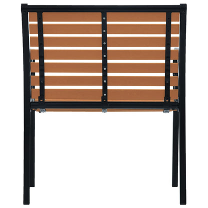Garden Chair Set of 2 Black and Brown Steel and WPC Standard