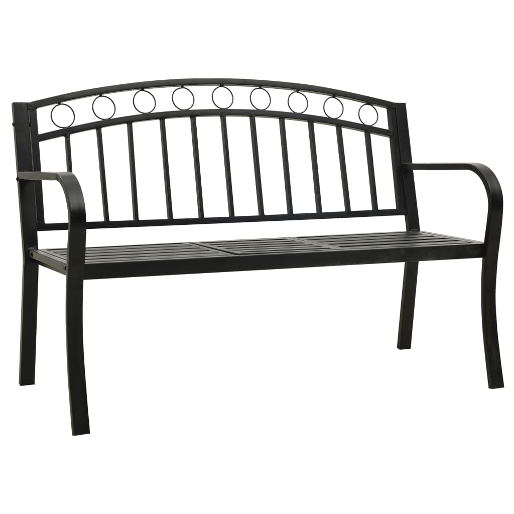 Garden Bench Black Powder-coated steel Medium Durable