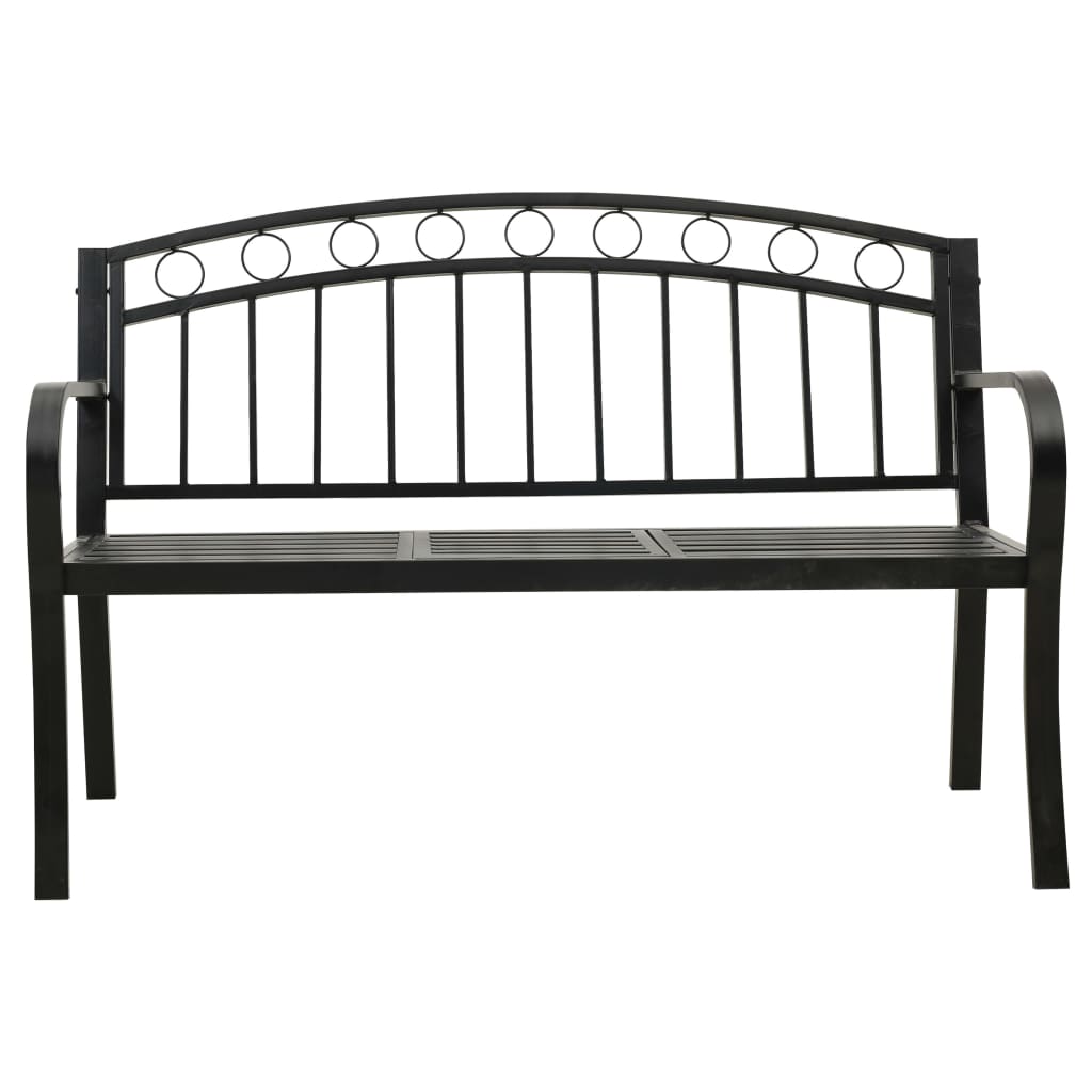 Garden Bench Black Powder-coated steel Medium Durable