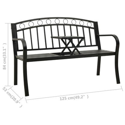 Garden Bench Black Powder-coated steel Medium Durable