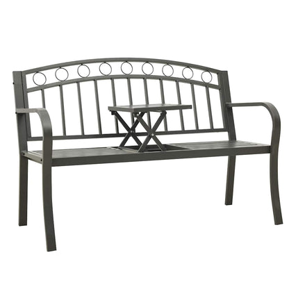 Garden Bench Grey Powder-coated steel Medium Durable