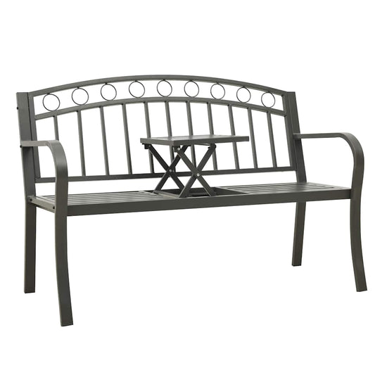 Garden Bench Grey Powder-coated steel Medium Durable