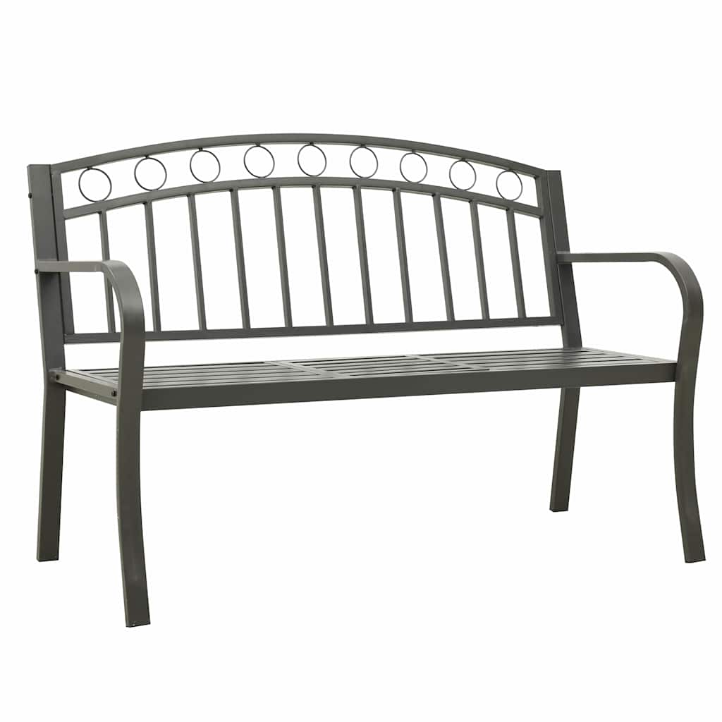Garden Bench Grey Powder-coated steel Medium Durable