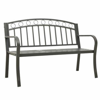 Garden Bench Grey Powder-coated steel Medium Durable