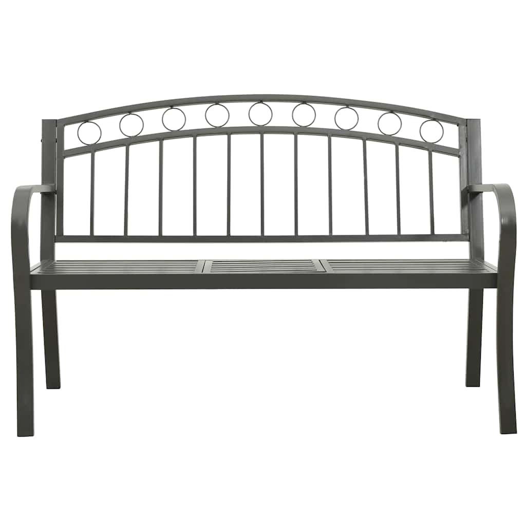 Garden Bench Grey Powder-coated steel Medium Durable