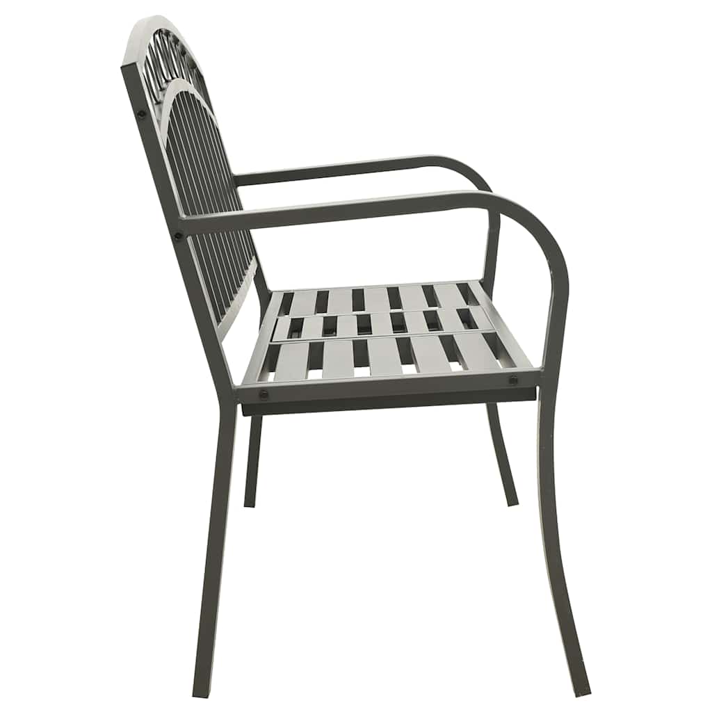 Garden Bench Grey Powder-coated steel Medium Durable