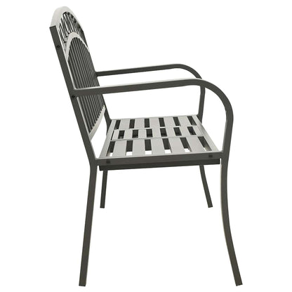 Garden Bench Grey Powder-coated steel Medium Durable