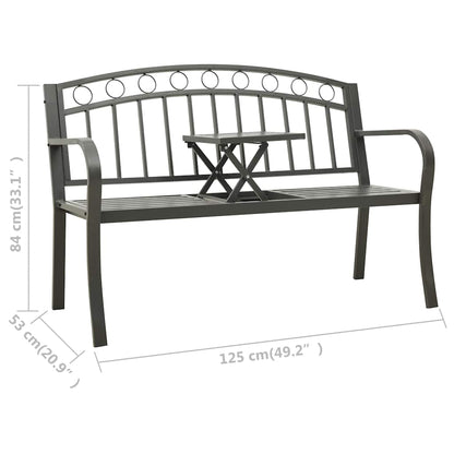 Garden Bench Grey Powder-coated steel Medium Durable