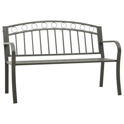 Garden Bench Grey Powder-coated steel 125 cm / 3-seater Tough