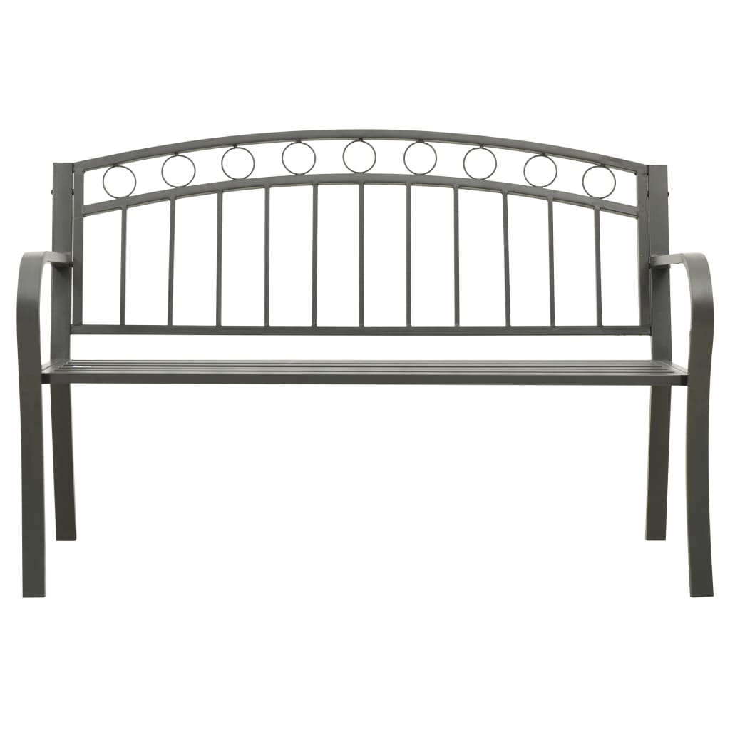 Garden Bench Grey Powder-coated steel 125 cm / 3-seater Tough