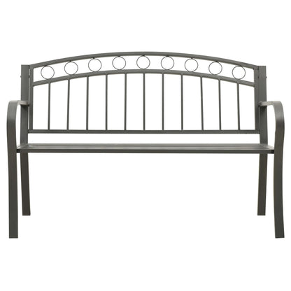 Garden Bench Grey Powder-coated steel 125 cm / 3-seater Tough