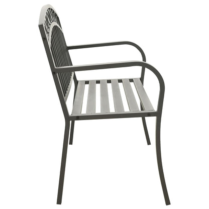Garden Bench Grey Powder-coated steel 125 cm / 3-seater Tough