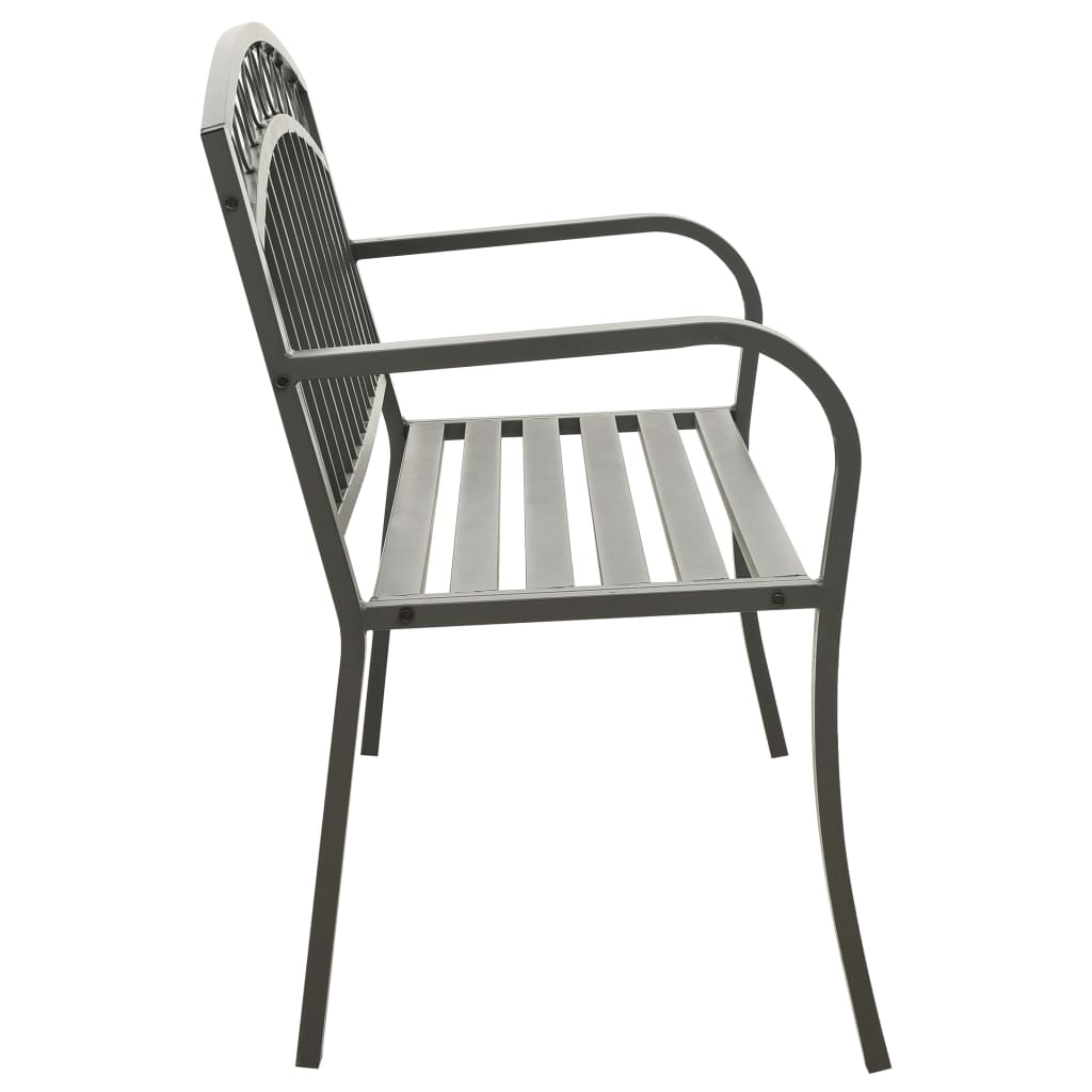 Garden Bench Grey Powder-coated steel 125 cm / 3-seater Tough