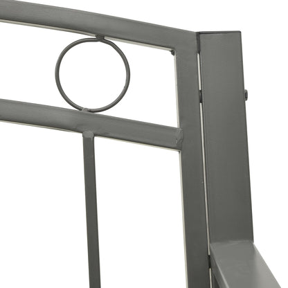 Garden Bench Grey Powder-coated steel 125 cm / 3-seater Tough