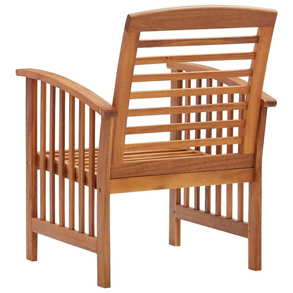 Garden Chair Set of 2 Natural wood Solid acacia wood Standard