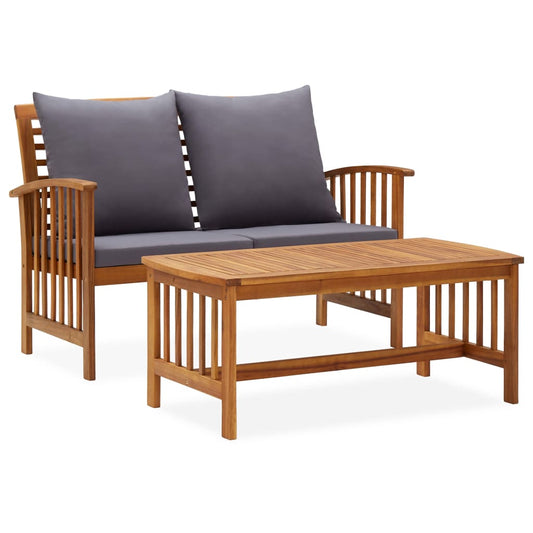 Garden Lounge Set Dark grey Solid acacia wood with an oil finish