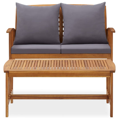 Garden Lounge Set Dark grey Solid acacia wood with an oil finish