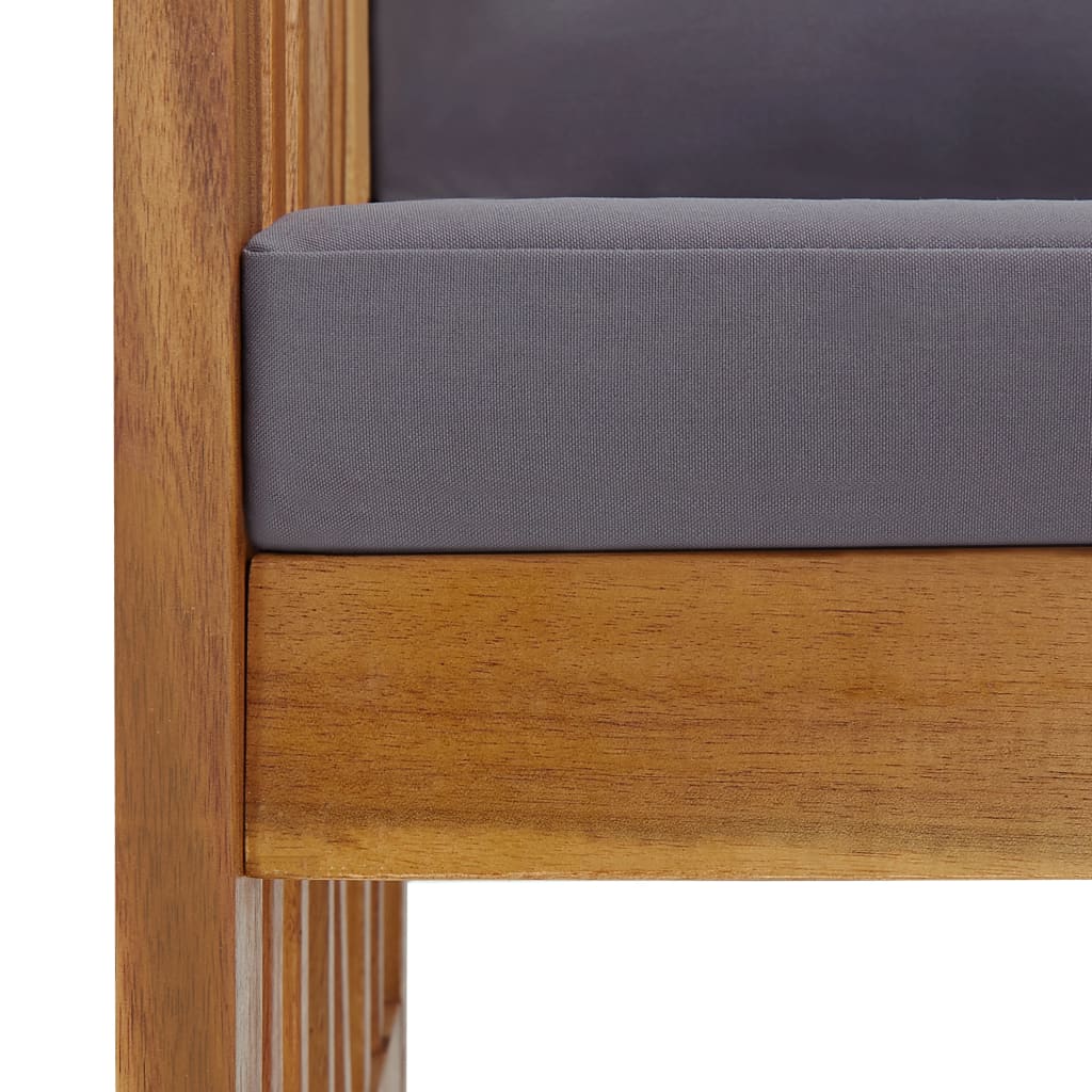 Garden Lounge Set Dark grey Solid acacia wood with an oil finish