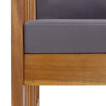 Garden Lounge Set Dark grey Solid acacia wood with an oil finish