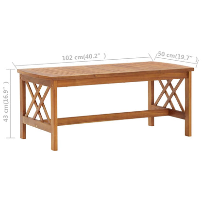 Coffee Table Brown Solid Acacia wood Medium Decorative Inlays