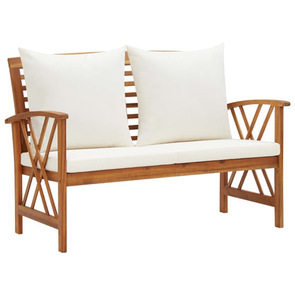 Garden Lounge Set Cream white, Natural wood finish